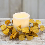 Penny Leaf Candle Ring - Mustard - 3.5"