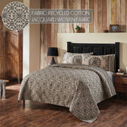 Custom House Black Tan Jacquard Queen Coverlet 94Wx94L