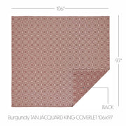 Custom House Burgundy Tan Jacquard King Coverlet 106Wx97L