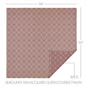 Custom House Burgundy Tan Jacquard Queen Coverlet 94Wx94L