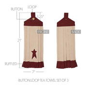 Connell Button Loop Tea Towel Set of 3