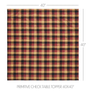 Heritage Farms Primitive Check Table Topper 40x40