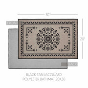 Custom House Black Tan Jacquard Polyester Bathmat 20x30