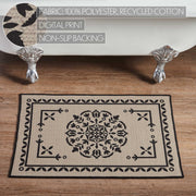 Custom House Black Tan Jacquard Polyester Bathmat 20x30