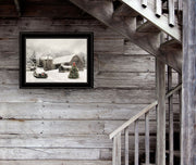 Farmhouse Christmas 2 Black Framed Print Wall Art