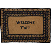 Farmhouse Jute Rug Rect Stencil Welcome Y'all w/ Pad 20x30
