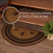 Heritage Farms Star and Pip Jute Rug Half Circle w/ Pad 16.5x33