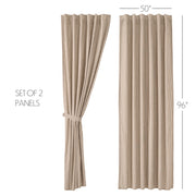 Sawyer Mill Charcoal Ticking Stripe Panel Set of 2 96x50