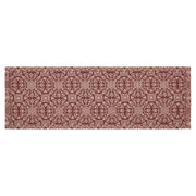Custom House Burgundy Tan Jacquard Runner 8x24