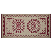 Custom House Burgundy Tan Jacquard Polyester Bathmat 17x36