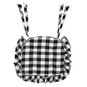 Annie Buffalo Check Black Ruffled Chair Pad 16.5x18