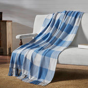 Annie Buffalo Check Blue Woven Throw 50x60