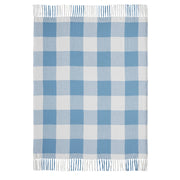 Annie Buffalo Check Blue Woven Throw 50x60