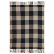 Black Check Woven Throw 50x60