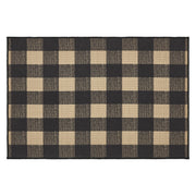 Black Check Polyester Rug Rect 24x36