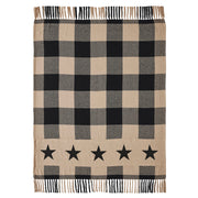 Black Check Star Woven Throw 50x60