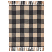 Black Check Star Woven Throw 50x60