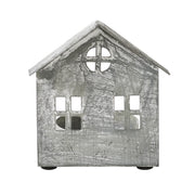 Tealight Holder Metal Village House G Antique Grey 3.25x2.75x2