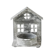 Tealight Holder Metal Village House G Antique Grey 3.25x2.75x2