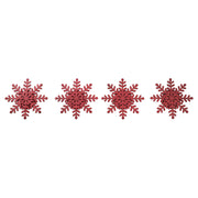 Tealight Holder Snowflake Barn Red Set of 4 0.6x4.13x4.13