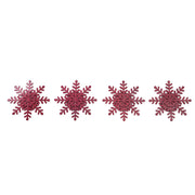 Tealight Holder Snowflake Burgundy Set of 4 0.6x4.13x4.13