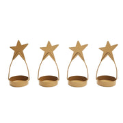 Star Tealight Holder Gold Set of 4 4x1.75x1.75