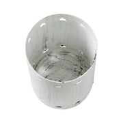 Star Border Distressed White Metal Candle Holder 4.25x2.75x2.75