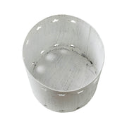 Star Border Distressed White Metal Candle Holder 6x4.25x4.25