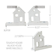 Tealight Holder Village House White 9x8.25x2.5