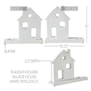 Tealight Holder Village House White 11x10.25x2.5