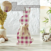 Bunny Hop All Ears Lavender Check Bunny In Burlap Scarf 13x6x1