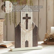 Celebrate Grace Church w/ Cross Star & Jute Twine Coil 18.7x13.75x2.5