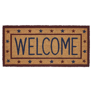 Patriotic Stars Welcome Coir Rug Rect 17x36