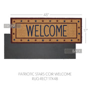 Patriotic Stars Welcome Coir Rug Rect 17x48