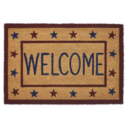 Patriotic Stars Welcome Coir Rug Rect 20x30