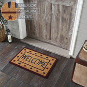 Patriotic Stars Welcome Coir Rug Rect 20x30