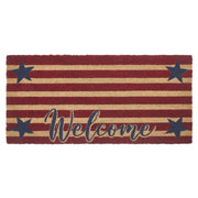 Patriotic Stripes Coir Welcome Rug Rect 17x36