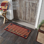 Patriotic Stripes Coir Welcome Rug Rect 17x36