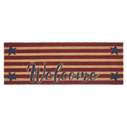 Patriotic Stripes Coir Welcome Rug Rect 17x48