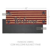 Patriotic Stripes Coir Welcome Rug Rect 17x48