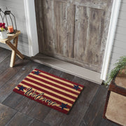 Patriotic Stripes Coir Welcome Rug Rect 20x30