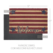 Patriotic Stripes Coir Welcome Rug Rect 20x30