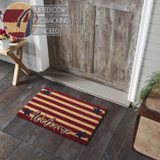 Patriotic Stripes Coir Welcome Rug Rect 20x30