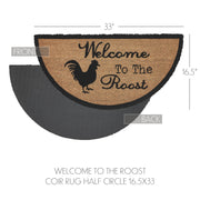 Down Home Welcome to the Roost Coir Rug Half Circle 16.5x33