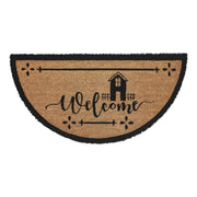 Saltbox Coir Welcome Rug Half Circle 16.5x33