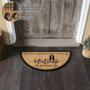 Saltbox Coir Welcome Rug Half Circle 16.5x33
