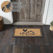 Down Home Hen & Chicks Coir Welcome Rug Rect 17x36