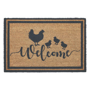 Down Home Hen & Chicks Coir Welcome Rug Rect 20x30