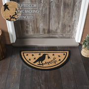 Raven Stars Coir Rug Half Circle 16.5x33
