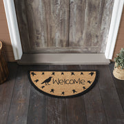Raven Stars Coir Welcome Rug Half Circle 16.5x33